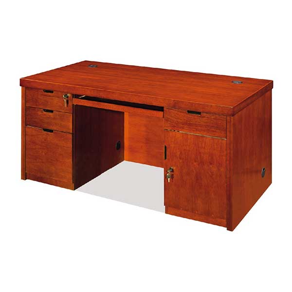 Wood Veneer Office Manager Desk, Compact Computer Table