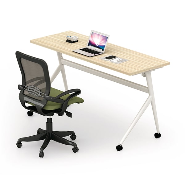Movable Folding Training Table, Modern White Office Desk