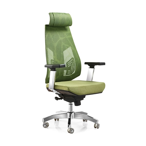 High back mesh seat chair with adjustable armrest